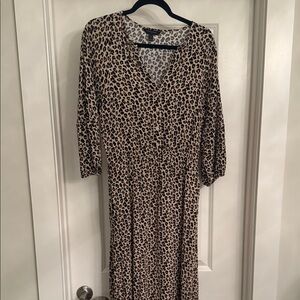 Banana Republic Animal Print Long Sleeve Dress